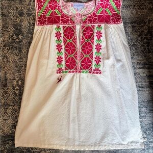 Mi Golondrina Top with Pink and Green Embroidery